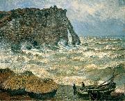 Claude Monet Stormy Sea in Etretat oil